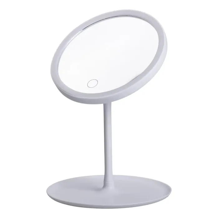 Дзеркало з підсвічуванням кругле настільне кругле косметичне Ø15.3 см дзеркало для макіяжу косметичне Біле (HP-10-5AW) - изображение 2