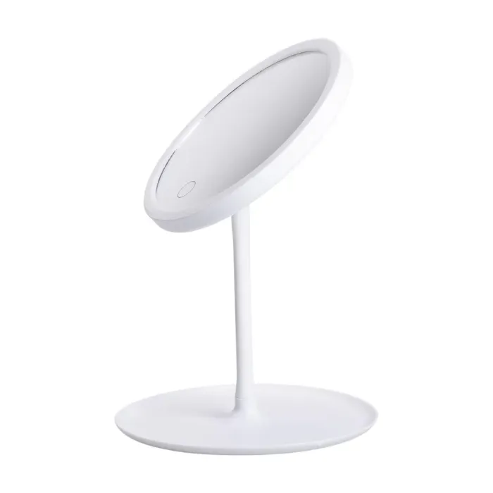 Дзеркало з підсвічуванням кругле настільне кругле косметичне Ø15.3 см дзеркало для макіяжу косметичне Біле (HP-10-5AW) - изображение 3