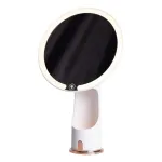 Дзеркало з підсвічуванням настільне косметичне кругле 18.5х10х29 см дзеркало з лед підсвічуванням USB для макіяжу Біле (HP-10-1AW)