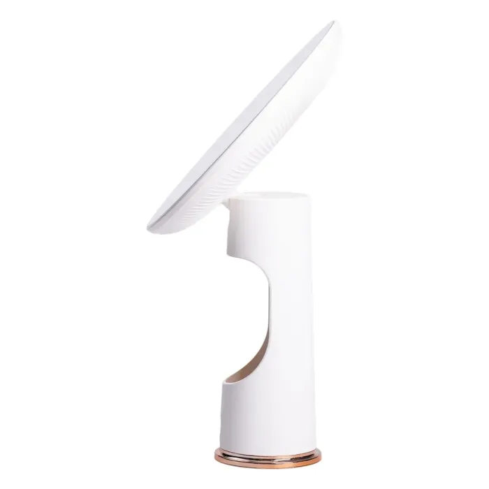 Дзеркало з підсвічуванням настільне косметичне кругле 18.5х10х29 см дзеркало з лед підсвічуванням USB для макіяжу Біле (HP-10-1AW) - зображення 3