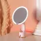 Дзеркало з підсвічуванням настільне косметичне кругле 18.5х10х29 см дзеркало з лед підсвічуванням USB для макіяжу Рожеве (HP-10-1AP)