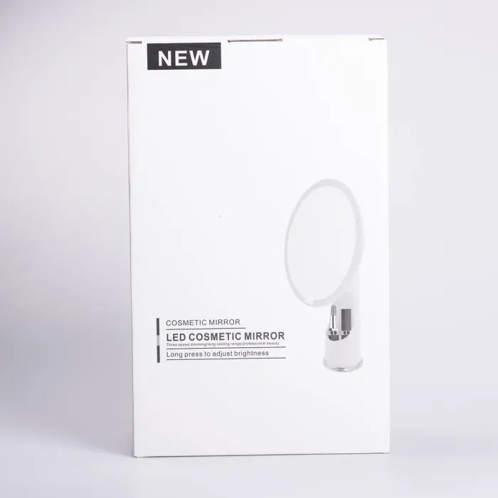 Дзеркало з підсвічуванням настільне косметичне кругле 18.5х10х29 см дзеркало з лед підсвічуванням USB для макіяжу Рожеве (HP-10-1AP) - зображення 10